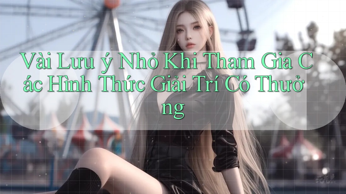 Vài Lưu ý Nhỏ Khi Tham Gia Các Hình Thức Giải Trí Có Thưởng